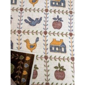 Vintage 80s Biederlack Throw Blanket Country Farm Cottage Core 72x58